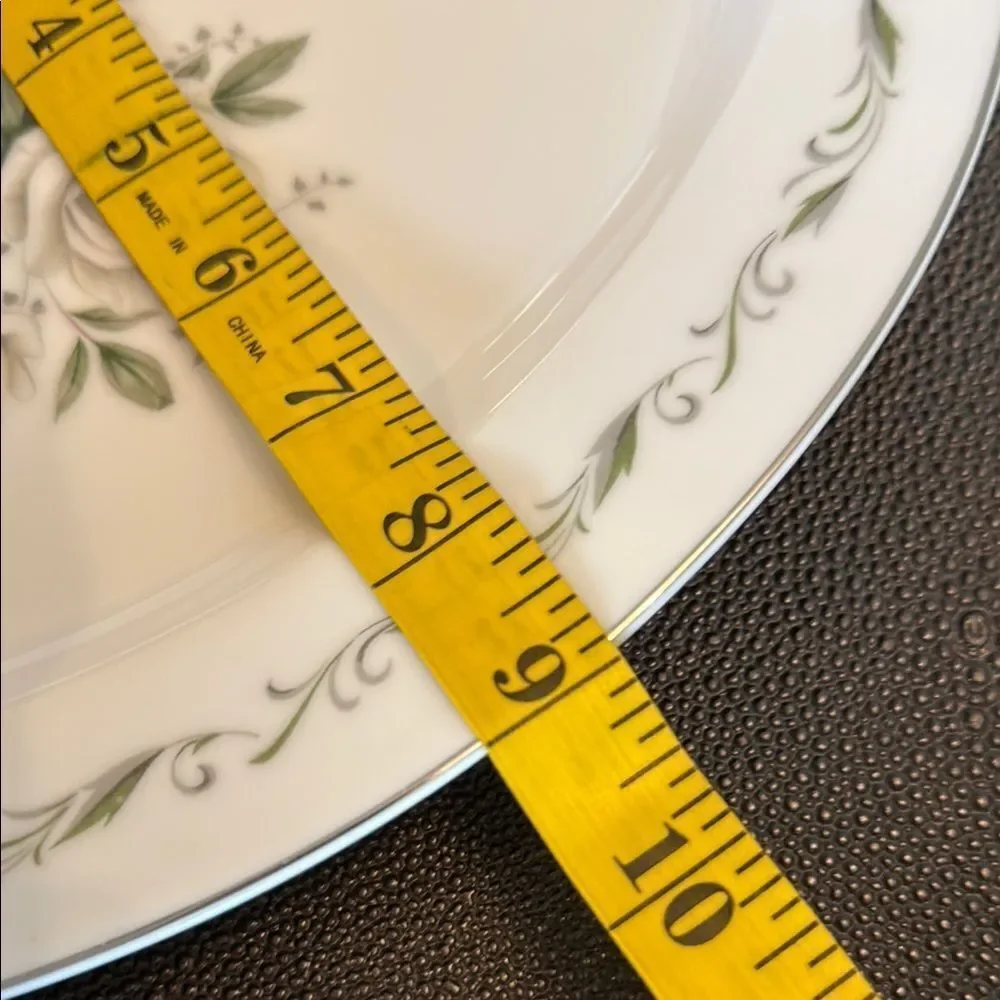 Diamond China Romance Cream and Green Floral Dinnerware Serving Plate